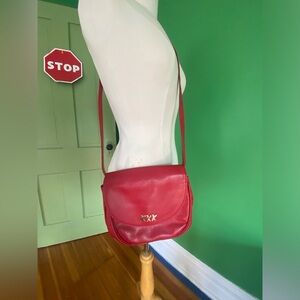 Vintage Paloma Picasso Red Leather Crossbody Bag